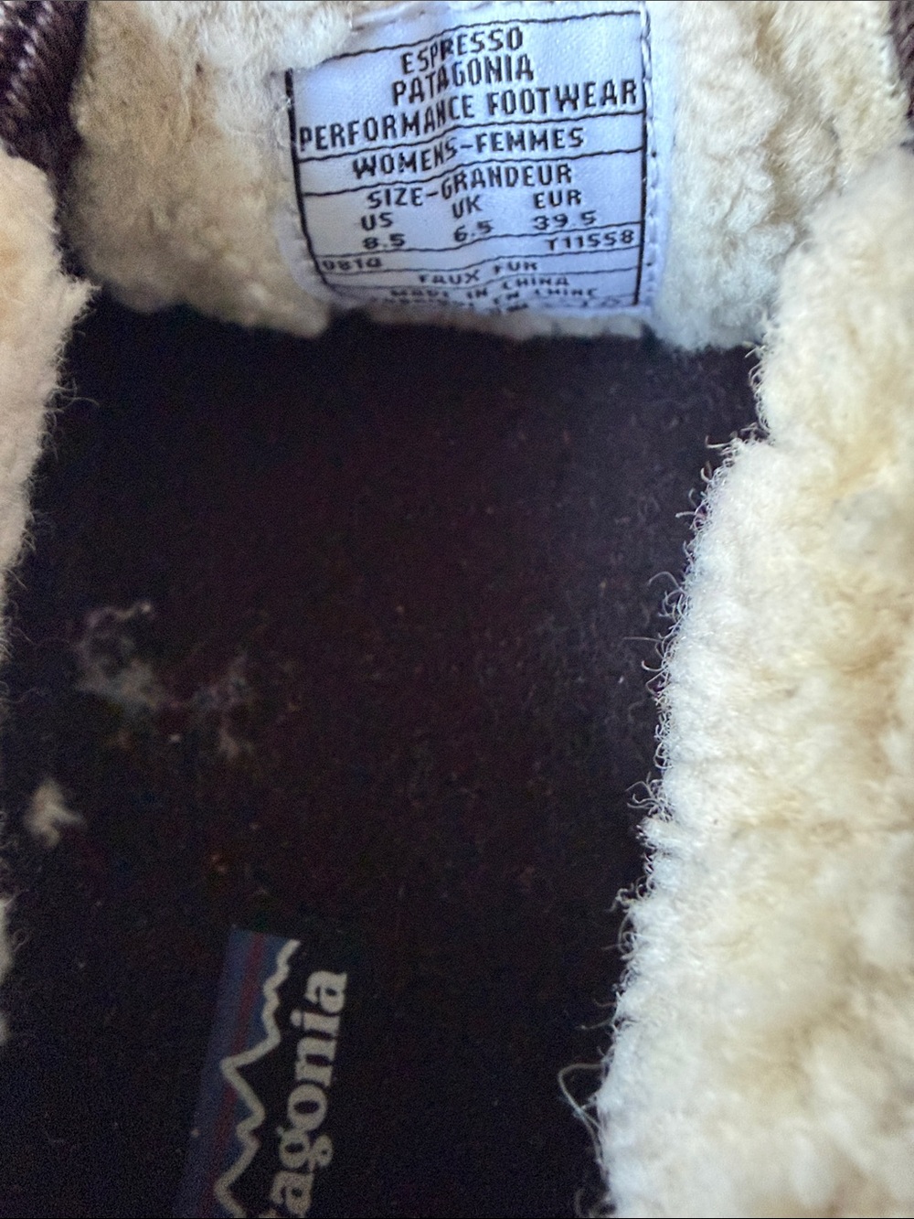 Patagonia Women’s Brown Suede Slip-On Shoes with Shearling Lining size 8.5 - Picture 9 of 9